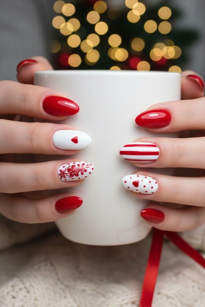 10 Red And White Acrylic Nails Designs 2026