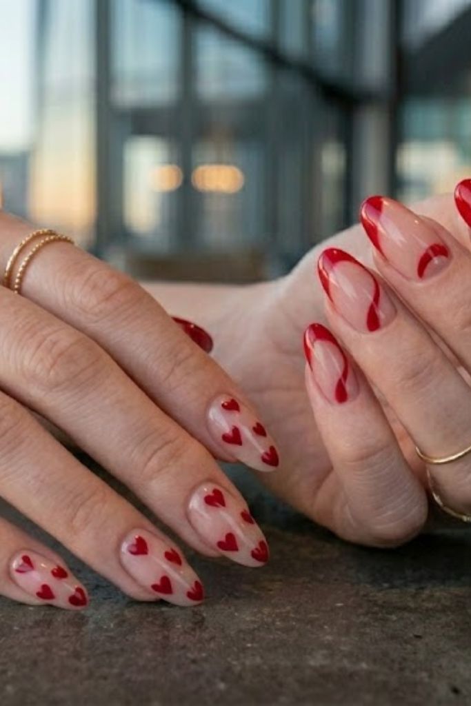 5 Oval Red Acrylic Nails Designs 2026