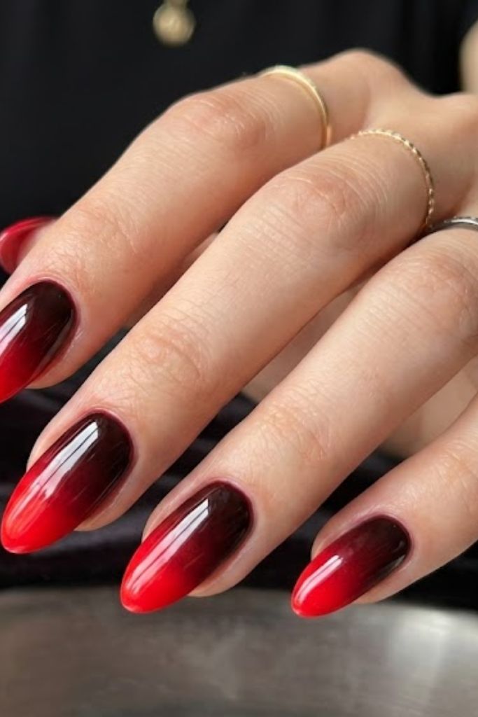 5 Oval Red Acrylic Nails Designs 2026